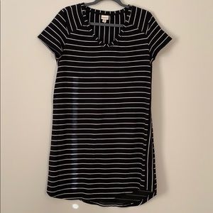 Merona black and white striped dress